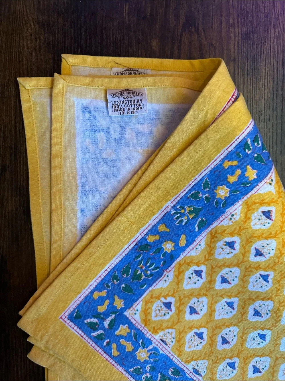 Pomegranate Brand 100% Cotton Block Print Napkin